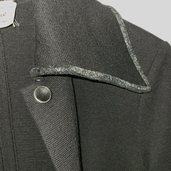 NWT Vintage Cadillac Mod 1960s Italian Pure Virgin Wool Long Black Sweater Flaws - Picture 5 of 16